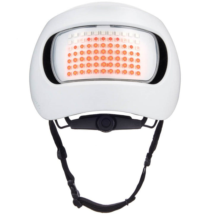 White Lumos Matrix MIPS Bicycle Helmet with Customizable rear LED Pannel 