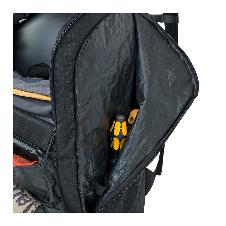 Side Pockets of Black Evoc Gear Backpack